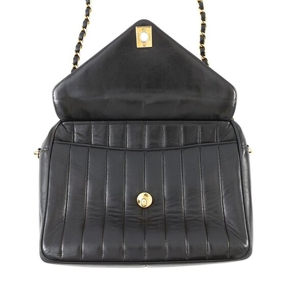 CHANEL Mademoiselle Chain Shoulder Bag with Tassel Bag Charm Lambskin Black - Picture 15 of 16